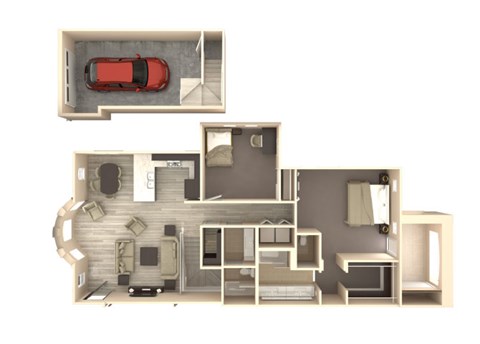 Veranda 2 bedroom 2 bathroom At Bella Victoria Apartments In Mesa, AZ